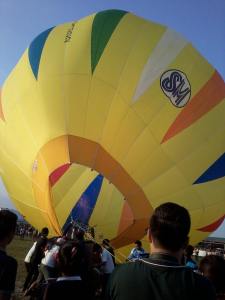 SM Pampanga's hot-air balloon being blown.